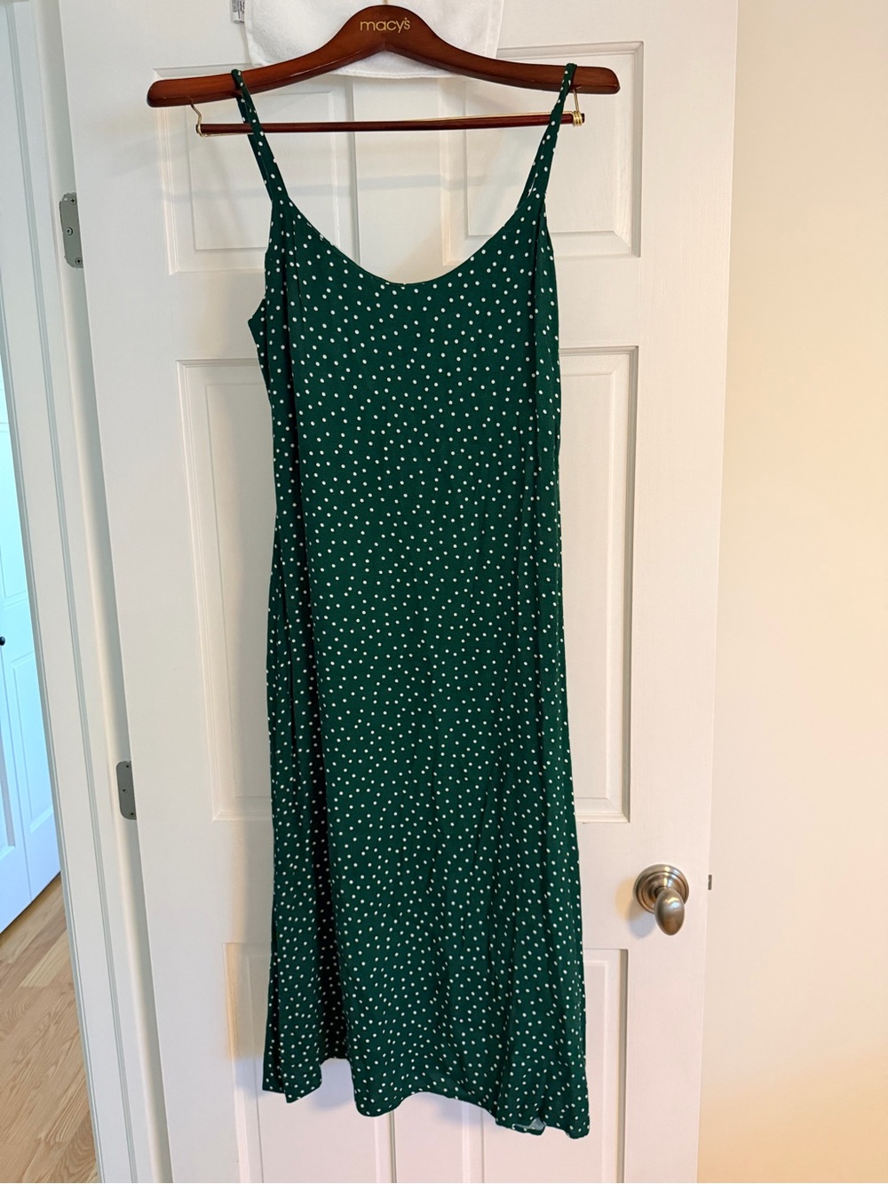 Women’s Reformation Green Polka Dot Slip Dress -  Spaghetti Strap Dress size 8
